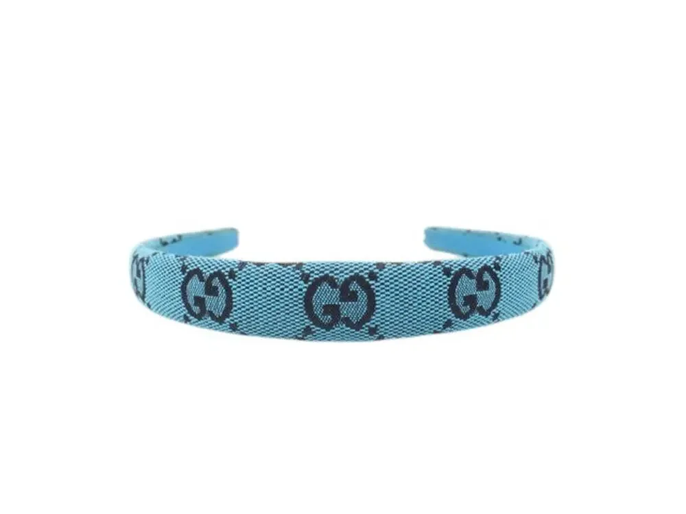 7059 - Gucci Canvas Headband, Light Blue